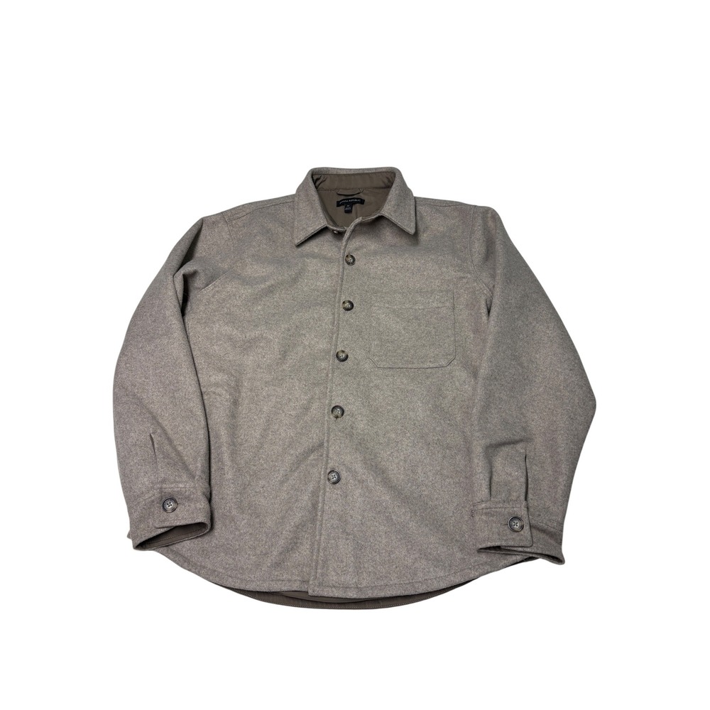 Banana Republic Mens M Gray Heather Lined Heavyweight Shirt Jacket Shacket‎